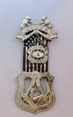Jr. QUAM Masonic American Mechanics Enamel American Flag DE