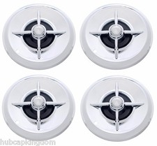 New 15 Lancer Style Flipper 4-bar Hot Rod Custom Chrome Hubcaps Wheelcovers Set