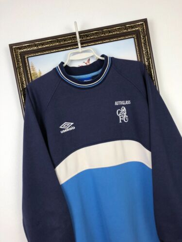 Vintage 90's Umbro Chelsea Football Sweatshirt Soccer Track Top Crewneck Size L - Picture 3 of 14