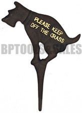 No Pooping Solid Cast Iron Yard Sign Grass Lawn Garden Keep Off Grass Decoration