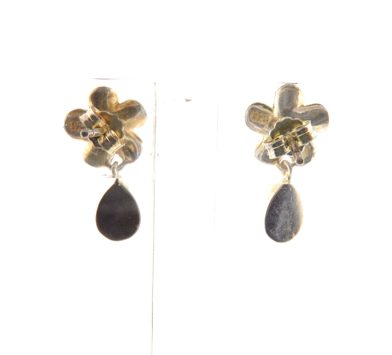 Created Opal Teardrop Dangle Earrings Plumeria  9… - image 5