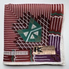 NEW HANDKERCHIEF VINTAGE JAPAN ART STRIPED PLAIN MEN'S POCKET SQUARE COTTON 18"