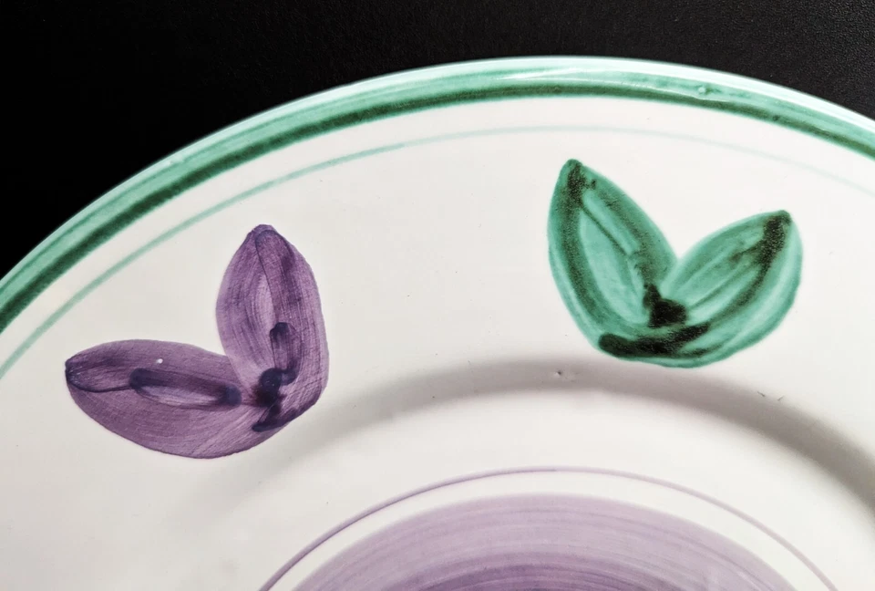 Plato de picar redondo CALECA ITALY 12,5" floral pintado a mano Foto 3 de 4