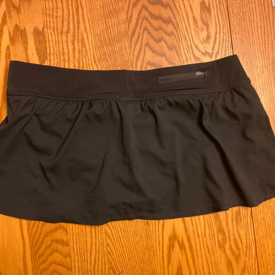NIKE Black Swim Suit Skirt Skort Split Wrap Skort (Skirt with Briefs) Women's XL - Image 3 of 4