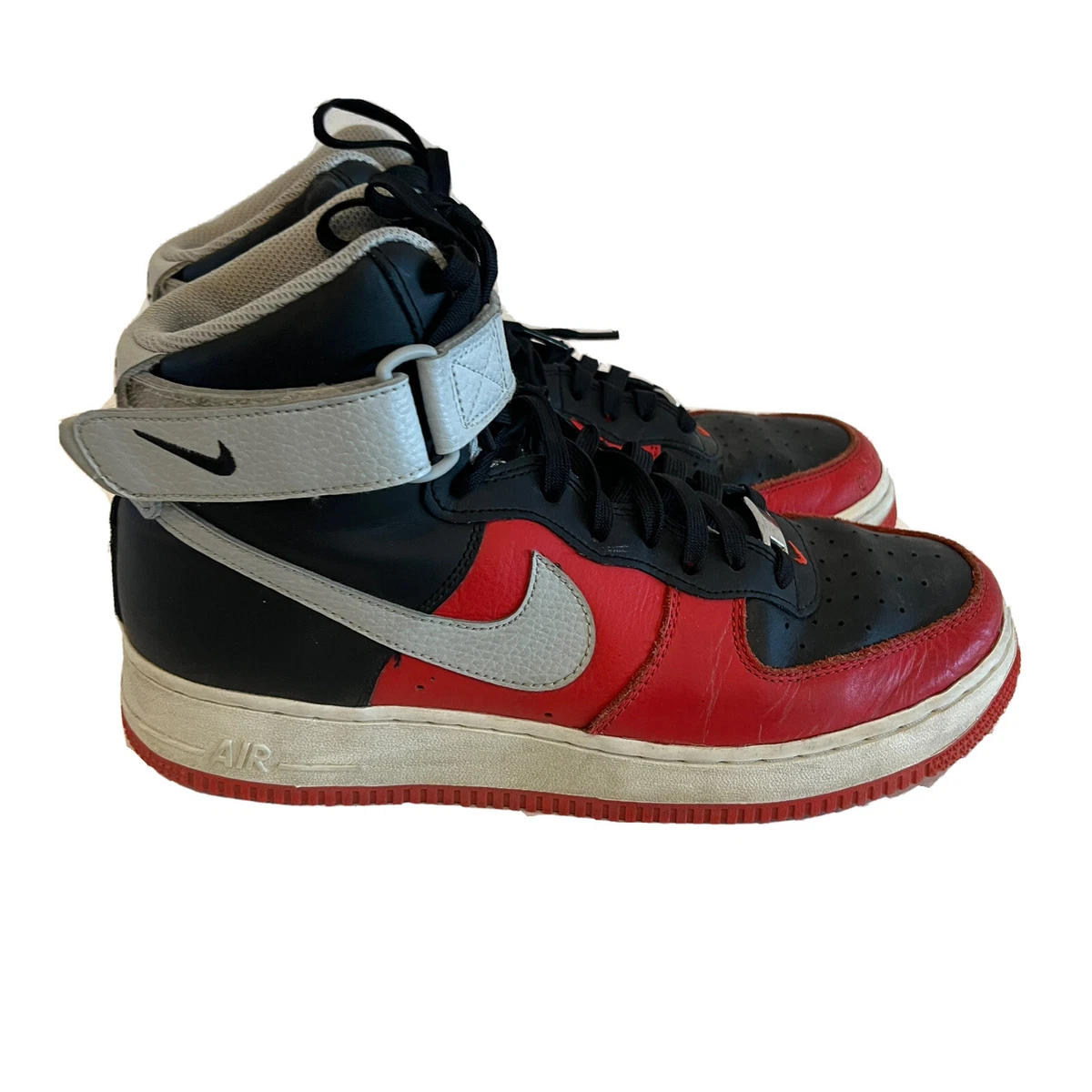Red and black nike air force 1 lv8 2025 high tops