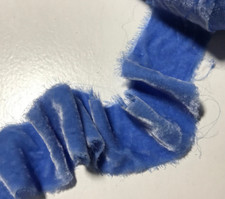 Hand Dyed Periwinkle Blue Silk Velvet Ribbon  4 Widths to choose from 