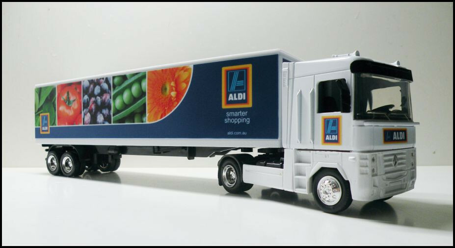 Renault Cab with Trailer 1/43 Trucks - Aldi Custom Graphics