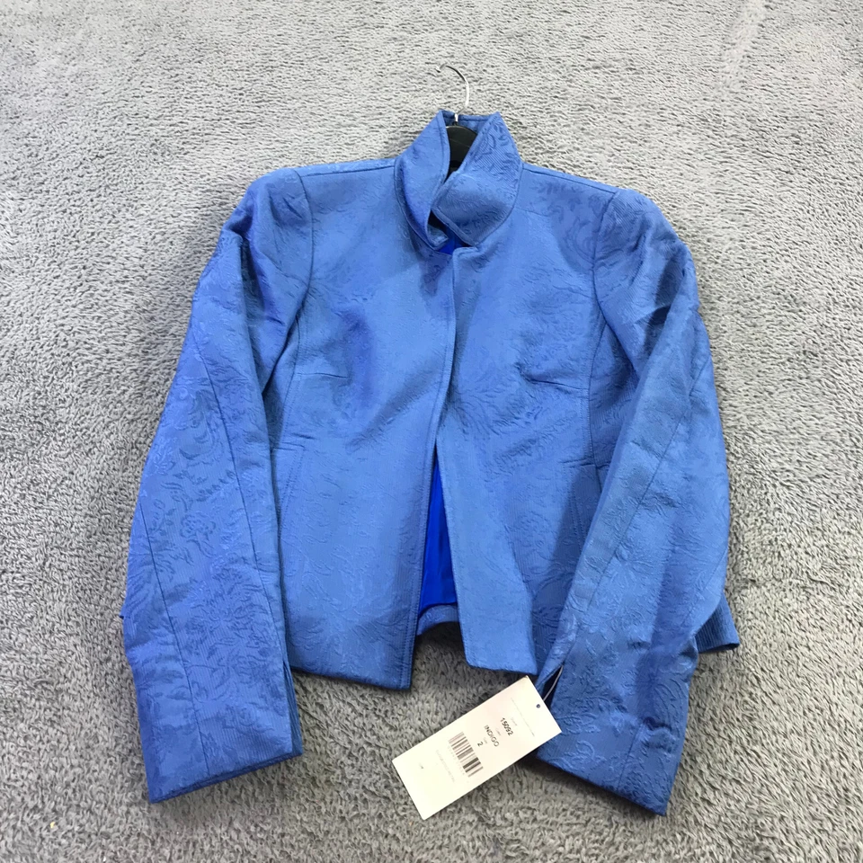 NINA MCLEMORE 夹克女式 2 夹克花卉提花苏珊娜外套西装外套 — 第 2/4 张图片