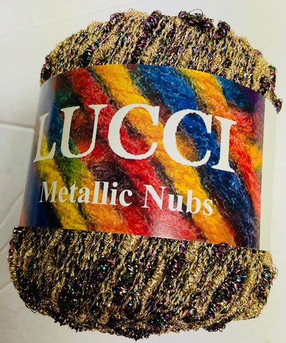 Lucci Yarns Metallic Nubs Lot of 2 Textural Yarn New Carry Along A52/A4