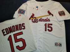 11025 St Louis Cardinals JIM EDMONDS 2006 World Series Baseball Jersey WHITE NWT