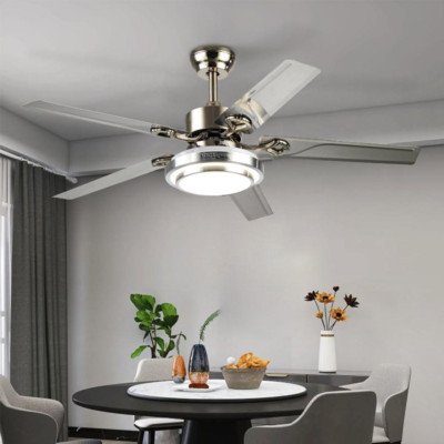 MRC Lighting 42'' Stainless Steel Led Chandelier Reversible 5-Blades Ceiling Fan