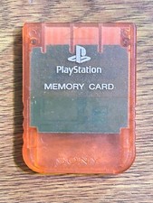 OEM Sony PlayStation PS Memory Card CLEAR orange Original