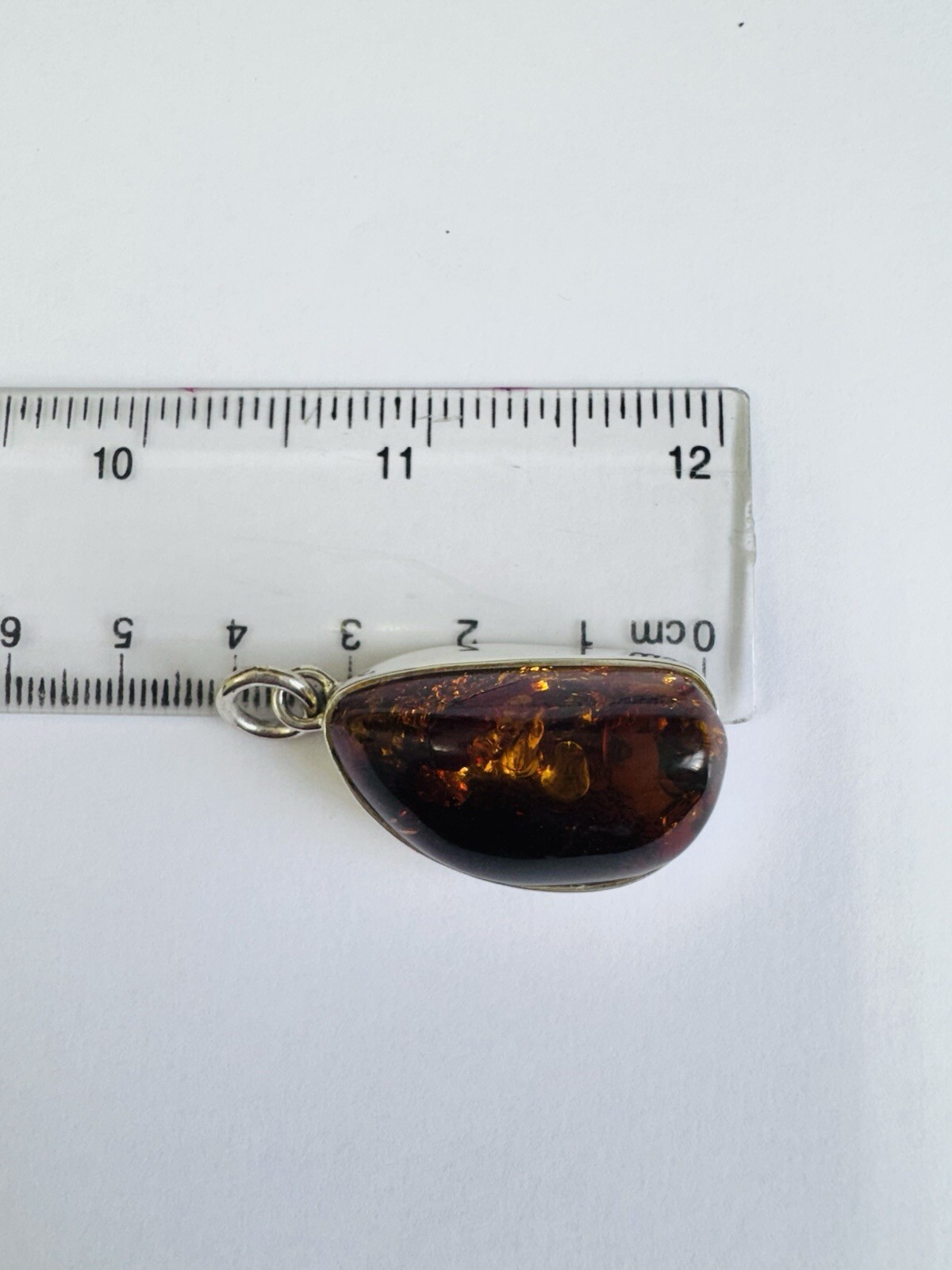 SOLID STERLING SILVER LARGE IRREGULAR SHAPE AMBER… - image 9