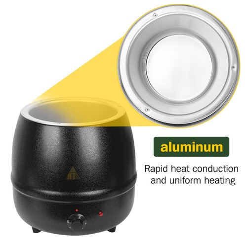 10L Black Commercial Soup Kettle Warmer Stainless Steel For Buffet Restaurant - Picture 6 of 11