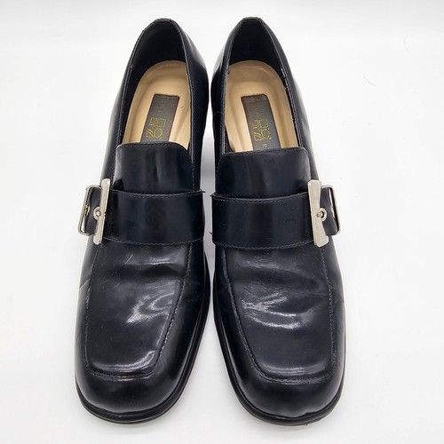 Women's Black Loafer Pumps, Square Toe, Slip On, Size 7 - Bild 6 von 18