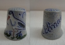 DE A COUDRE DE COLLECTION EN CERAMIQUE THIMBLE " COLMAR  CIGOGNE"