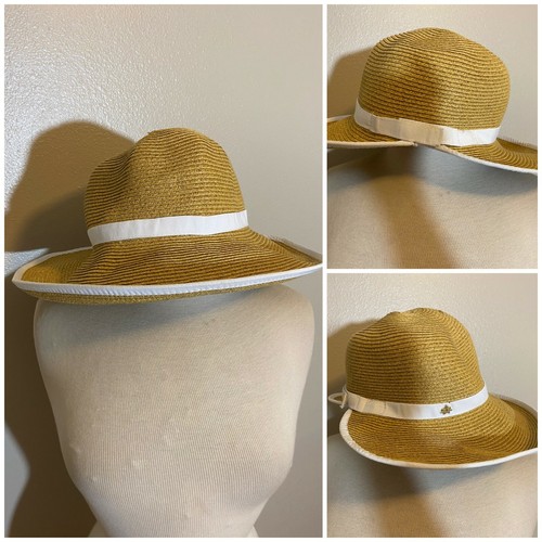 Straw Hat Visor White Ribbon 