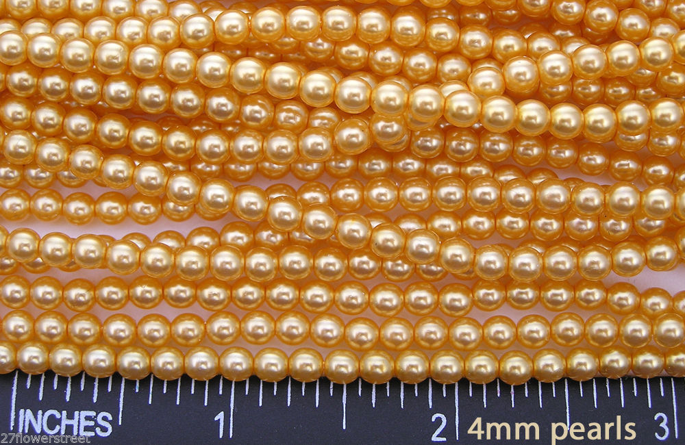 Czech Round Glass Imitation loose Pearls, Golden nacre pearl Czech Round Glass Imitation loose Pearls, Golden nacre pearl