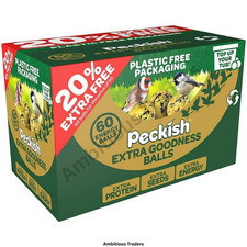 PECKISH ENERGY BALLS BIRD FOOD EXTRA FREE 6-50 PACK HIGH ENERGY WILD BIRD FEED