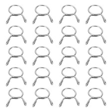 20Pcs 11mm ID 12.3mm OD Fuel Line Hose Clips Spring Clips Clamps Silver