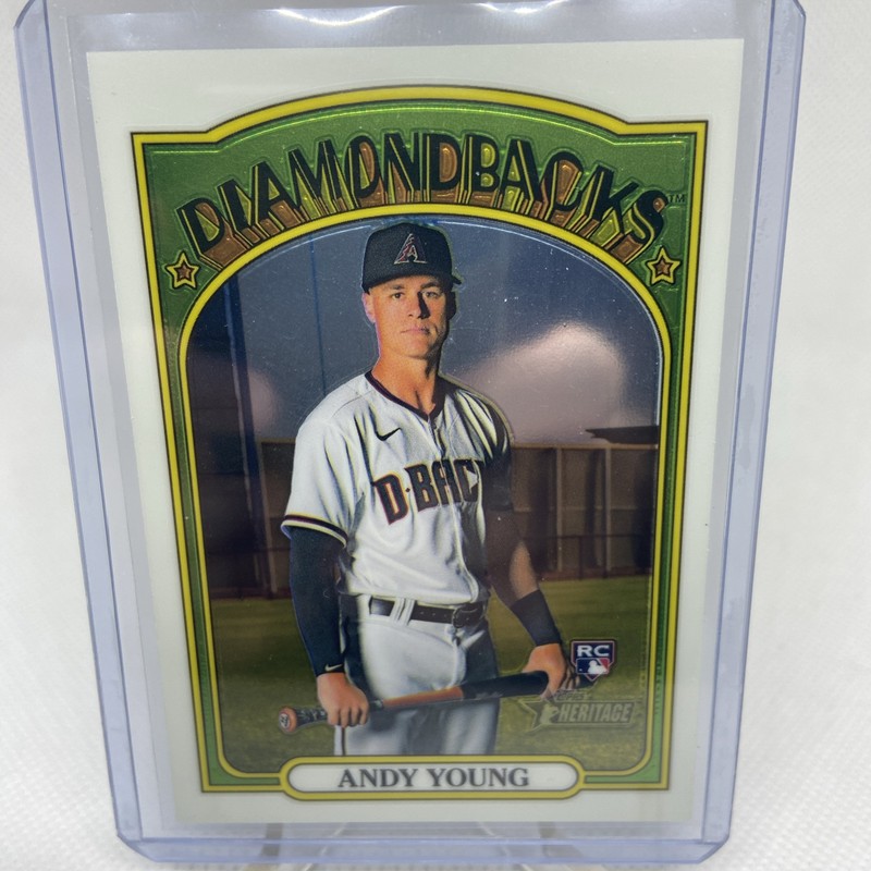 2021 Topps Heritage #590 Andy Young Chrome #/999 Rookie Arizona Diamondbacks