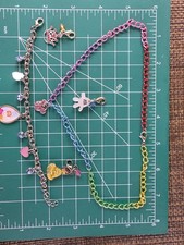 Disney Kids Bracelet Necklace Charm Princess Hearts Crown