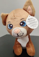 A&A Global Industries 8" Brown Plush Cat Blue Eyes W/ Tags