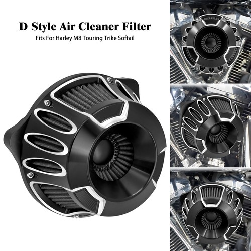 Black Inverted Air Cleaner Filter For Harley Touring Street Road Glide M8 17-23