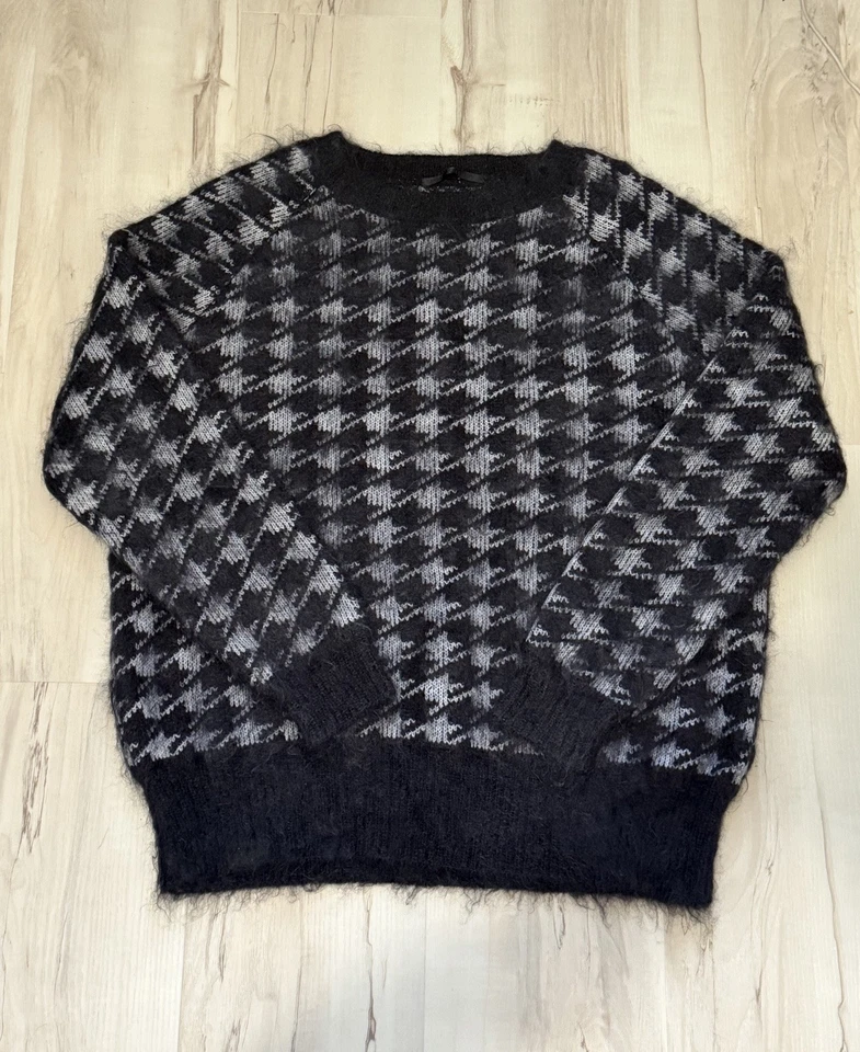 Suéter Pata de Gallo Haider Ackermann Tejido Seda Mohair Sudadera De Gran Tamaño Talla S Foto 4 de 4