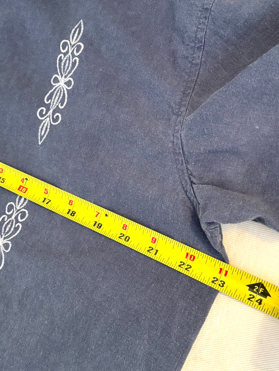 VTG Basic Editions Linen Blend Button-Up Shirt Me… - image 4