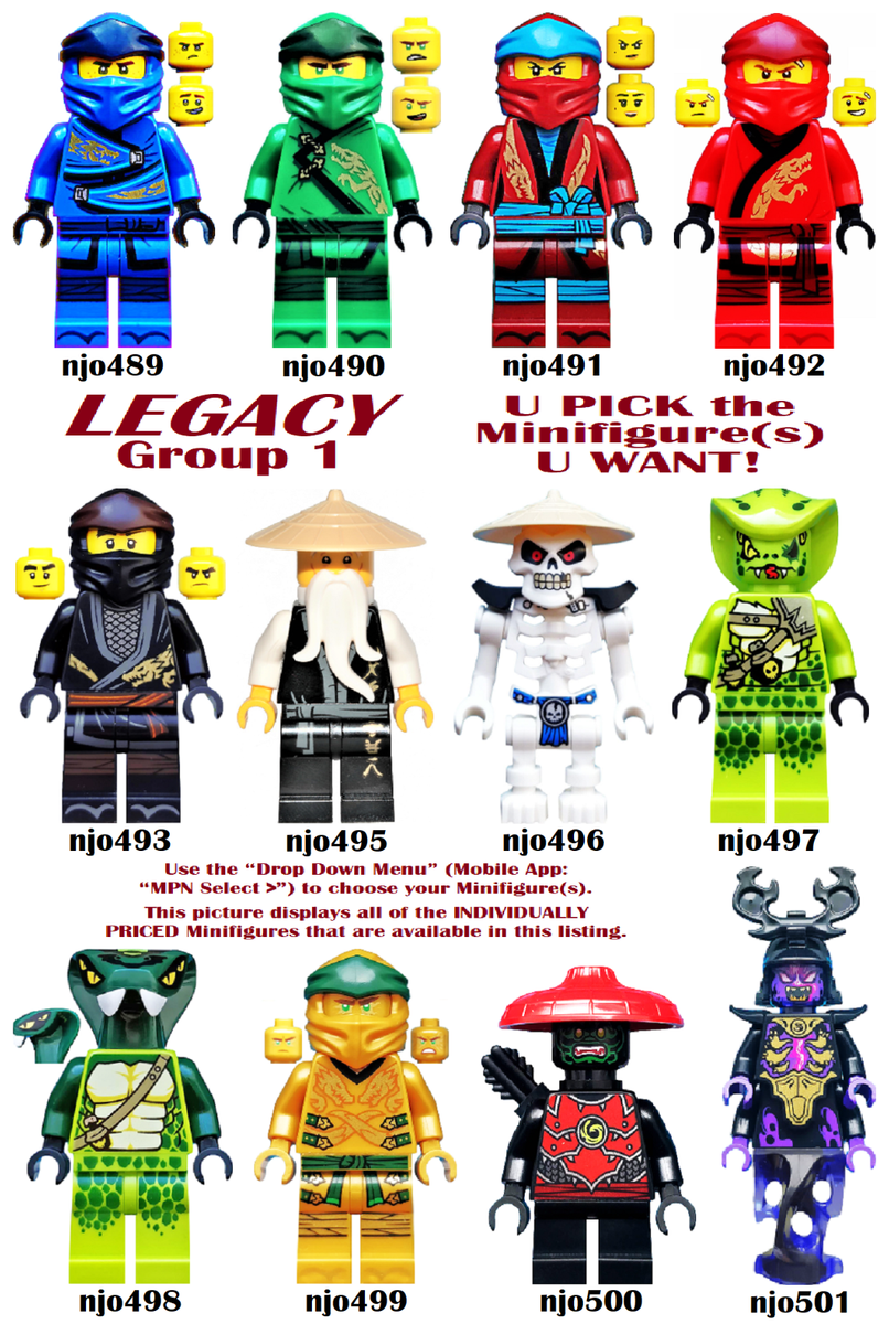 Genuine LEGO U PICK Ninjago LEGACY Minifigures (Group 1) **NEW