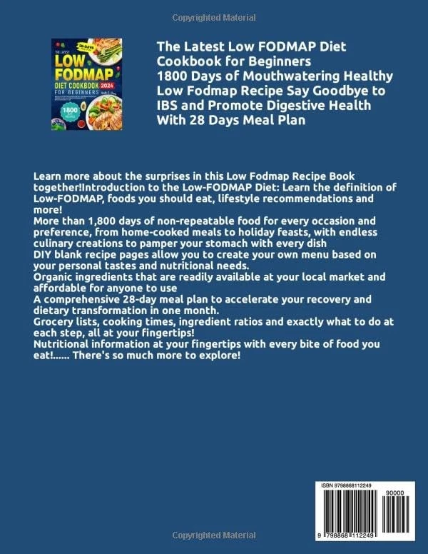 Low Fodmap Diet Cookbook for Beginners 2024: 1800 Days Can Cook Easy Recipes UK - Image 2 of 2