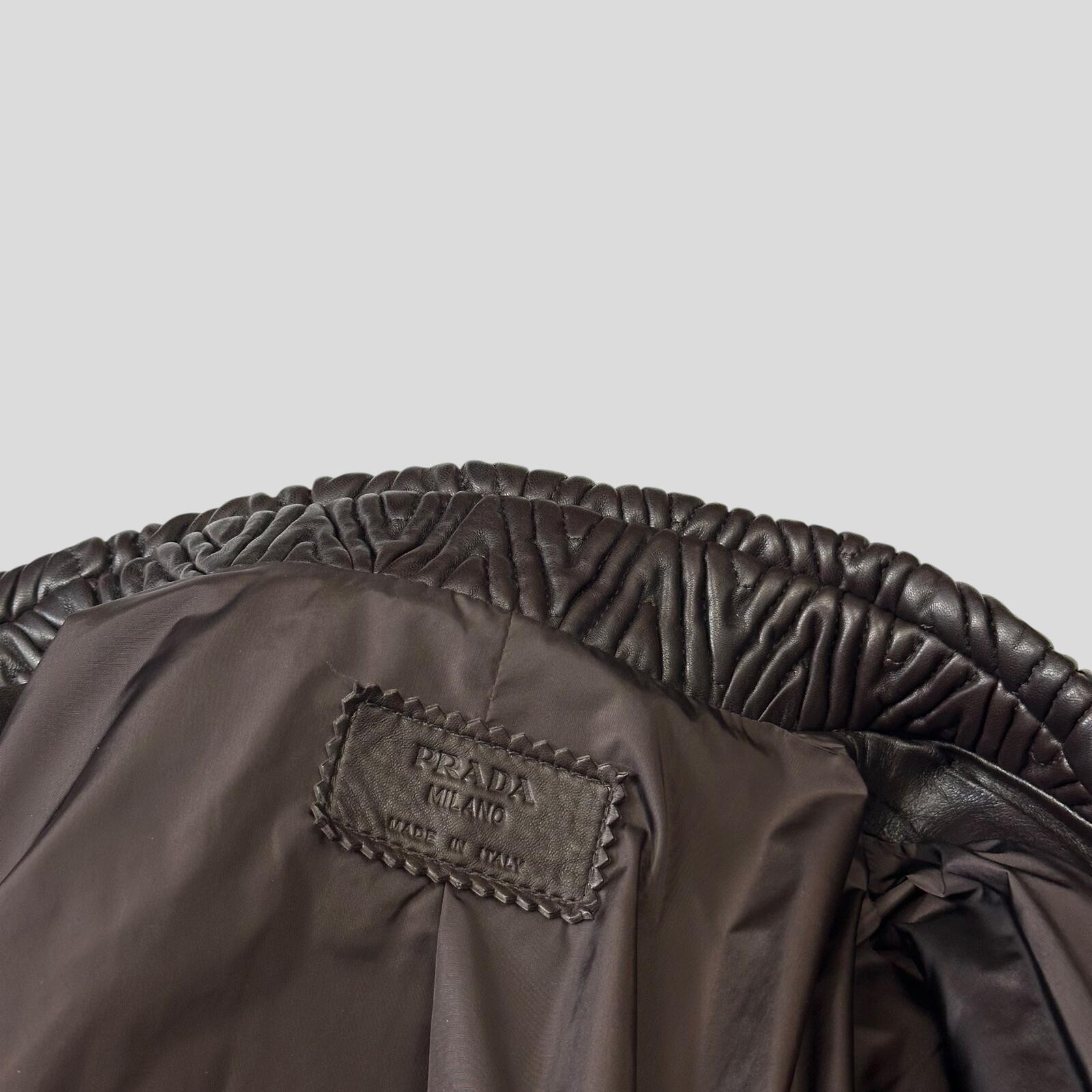 Prada Milano 2006 Runway 3D Ruched Leather Zigzag Jacket - IT48 image 9