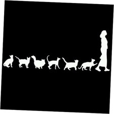 Cat Lady Decor Decals, Car Auto Truck Decals, Window, Self-Adhesive Vehicle