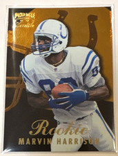 1997 Pinnacle Zenith Marvin Harrison Rookie Football Trading Card #118 Colts. rookie card picture