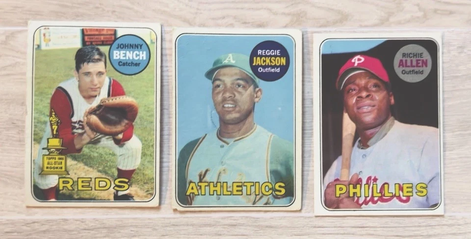 Lote de 12 tarjetas de béisbol 1969 Topps ~ banco Jackson (RC) (R-Cup) Allen/Ellis (RC) 👀 Foto 2 de 4