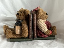 Vintage 1990 s Plush Teddy Bear Bookends