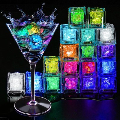 Light Up Ice Cubes, 18 Pack Multi Color Led Ice Cubes for Drinks IP67 Waterpr...