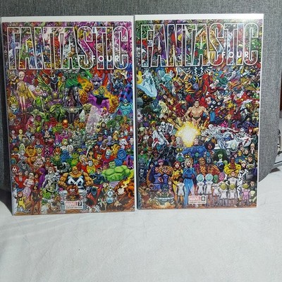 Fantastic Four #7 + 8 Scott Koblish Wraparound Connecting Covers 2023 