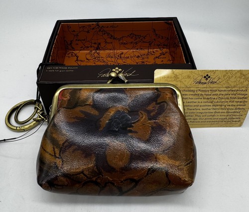 NEW Patricia Nash Borse Leather Kiss lock Coin Purse Multicolor Sienna Sunset - Picture 6 of 16