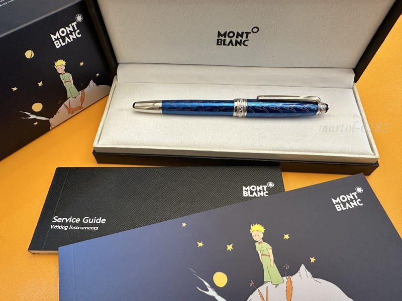Montblanc Meisterstuck Le Petit Prince Rollerball Pen Blue Pattern New With Box