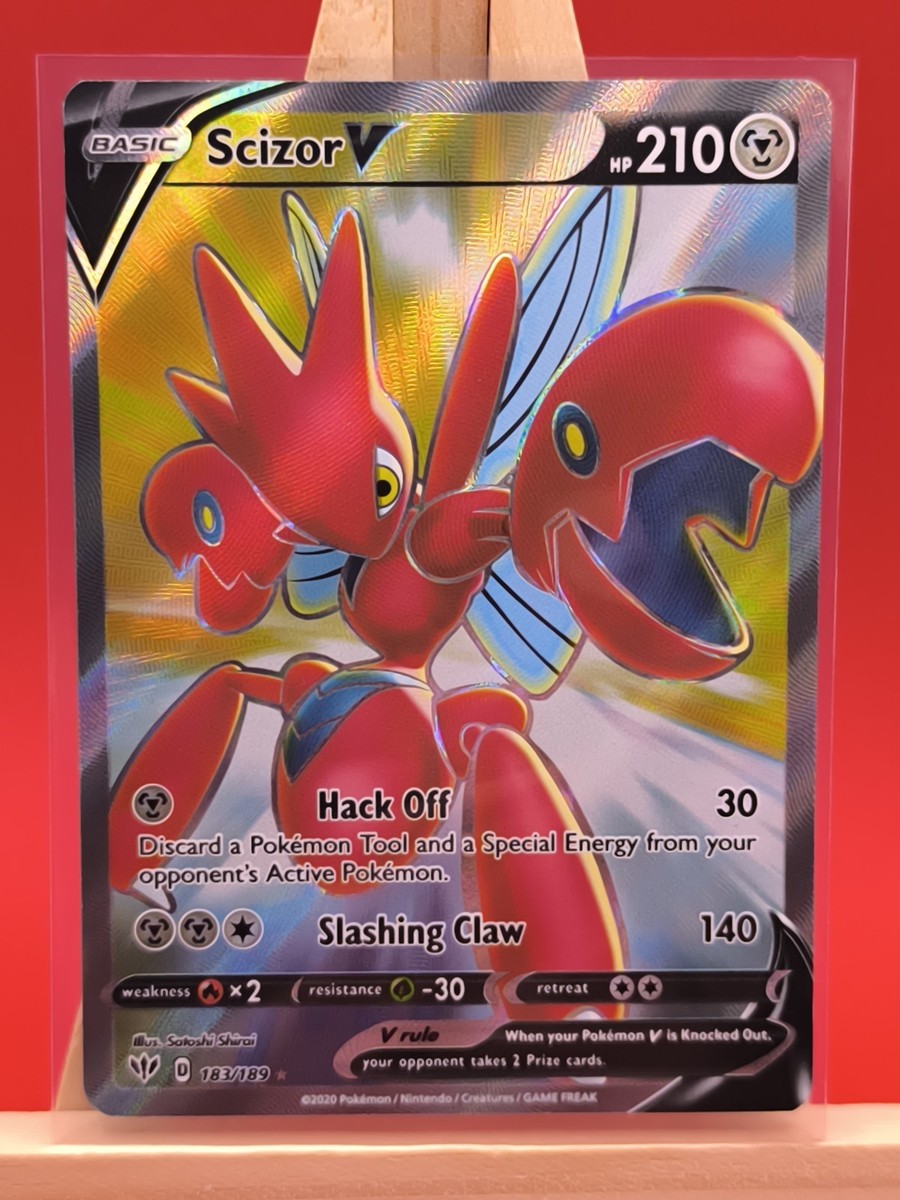 No.52 ポケカ RR RRR V Scizor V 183/189 Darkness Ablaze Ultra Rare Full Art Pokemon Card