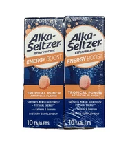 Alka-Seltzer Energy Boost Tropical Punch Effervescent (2 pack 20 tablets)