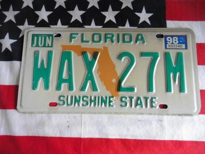US FLORIDA WAX27M SUNSHINE STATE MAP AUTO CAR KENNZEICHEN NUMMERNSCHILD DEKO USA