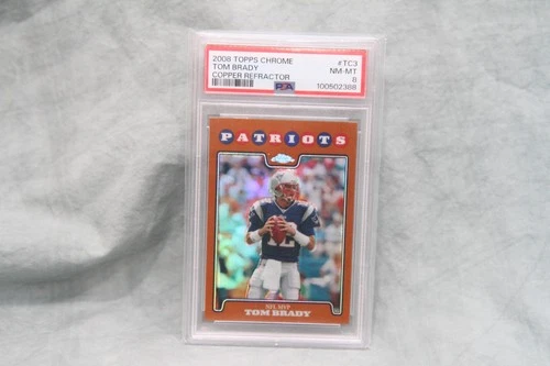 2008 Topps Chrome Patriots Tom Brady Copper Refractor /425 PSA 8