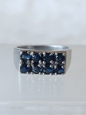 Tested VINTAGE. Sterling Silver 925 RING Size 6.5 Sapphire Natural 