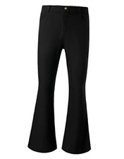 Mens Bell Bottom Pants 70s Disco Outfits Slim Fit Retro Flared Small Black
