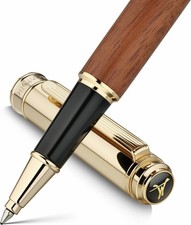 316 Luxury Journaling Pen Nice Natural Wood Writing 24K Gold Accents Schmidt