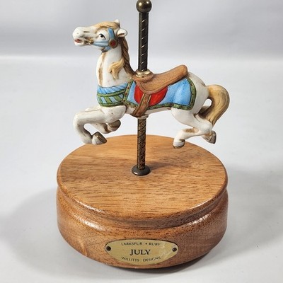 Carousel Horse Willitts Designs Musical Figurine July birth month/stone/flower
