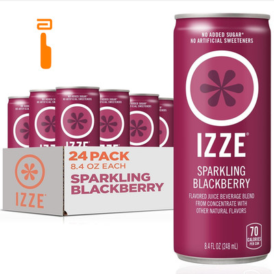 IZZE Sparkling Water Juice Beverage 8.4 Fl Oz (Pack of 24), Izze Beverages